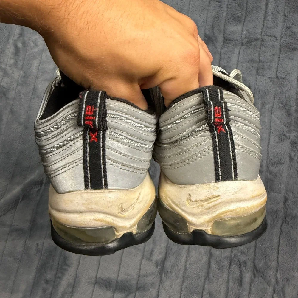 Nike Air Max 97 Silver Bullet Mens 8.5 Metallic Silver 312834-007 Retro Running